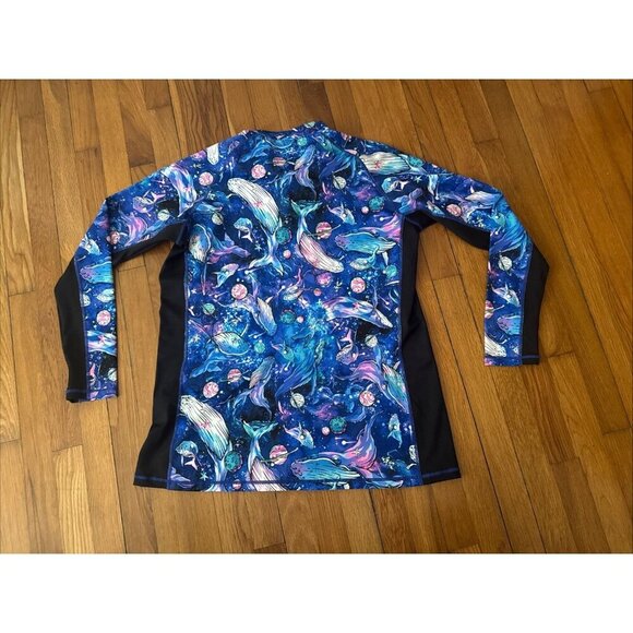 Spacefish Army Full Zip Women's Rashguard Cosmic Whale Size 3XL - Picture 6 of 7